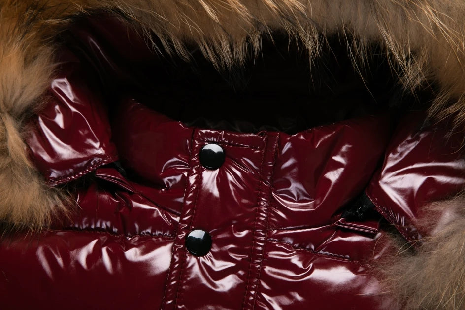 RAISE Winter 1-8 Years Kids Boys Parka Babys Girl Down Jackets Waterproof Shiny Real Fur Thicken Warm Boys Outerwear Coat Outfit
