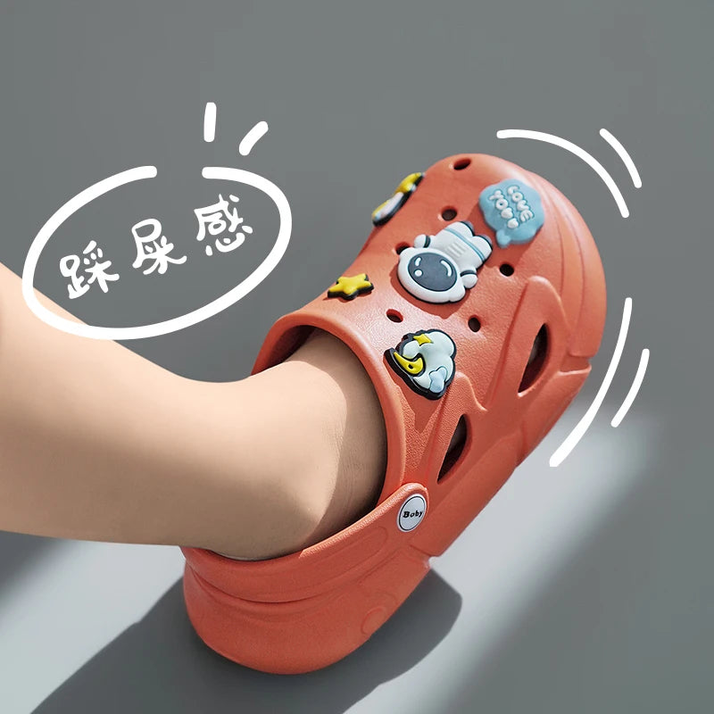 2023 New Girls Clogs Children Sandals 6-12 Years Kids Casual Summer Shoes Sports Soft Thick Sole Slippers for Girl