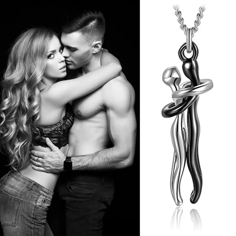 Exquisite Couple Hugging Pendant Necklace For Women Fashion Pendants For Couple Necklace Love Valentine's Day Jewelry