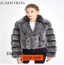 ZADORIN S-6XL Mink Coat Winter Black White Faux Fur Coat Woman Elegant Fluffy Faux Fur Jacket Top Short Fur Coats Woman Clothing