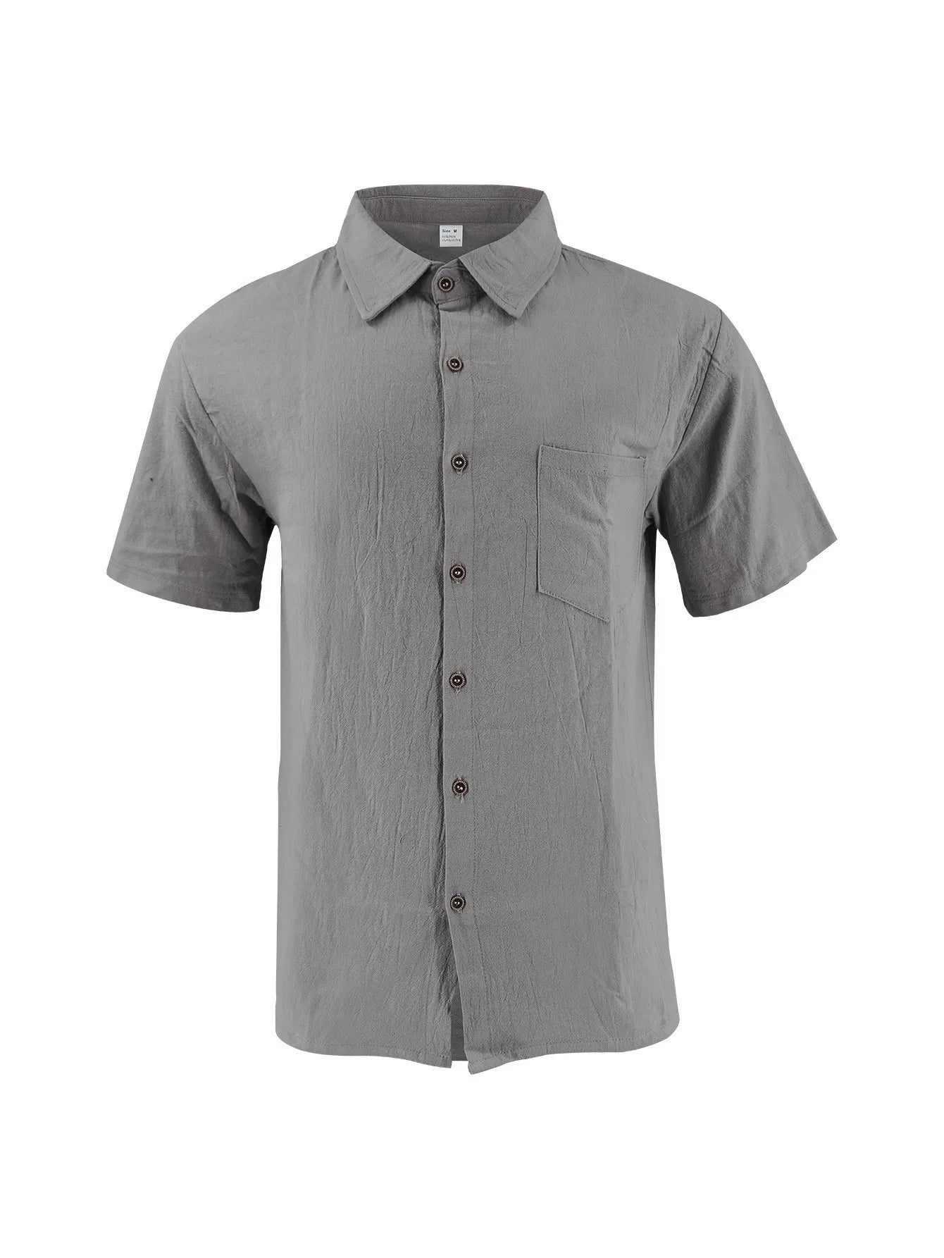 2026 New Men's Linen Casual Shirt Lightweight Breathable Button Down Pocket Design Loose Fit for Summer Outing