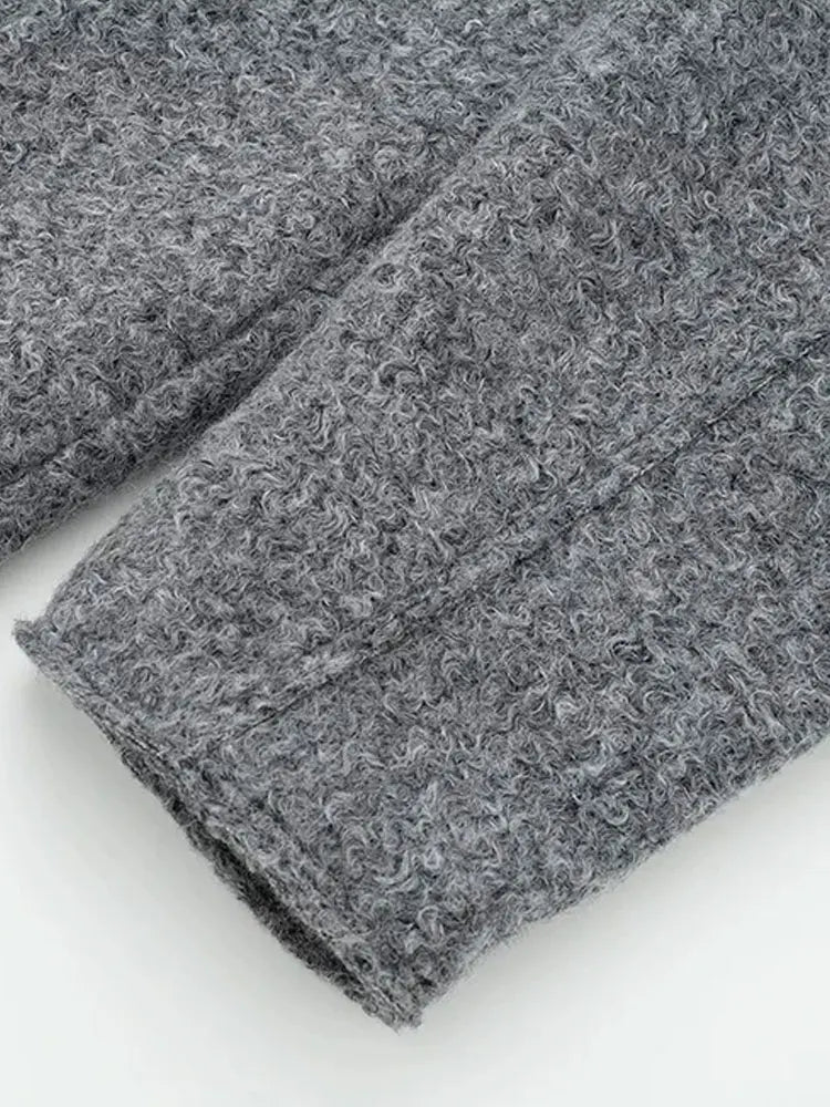 Women Fashion Patch Pockets With Flaps Cropped Jacket Coat Vintage Long Sleeve Front Zipper Female Outerwear Chic Tops