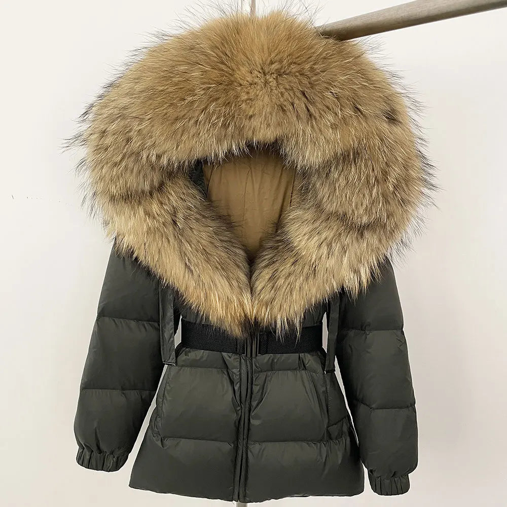OFTBUY 2025 Winter Clothing Puffer Jacket Women Real Fox Fur Hooded Thick Warm 90% White Duck Down Coat Female Parkas Waterproof