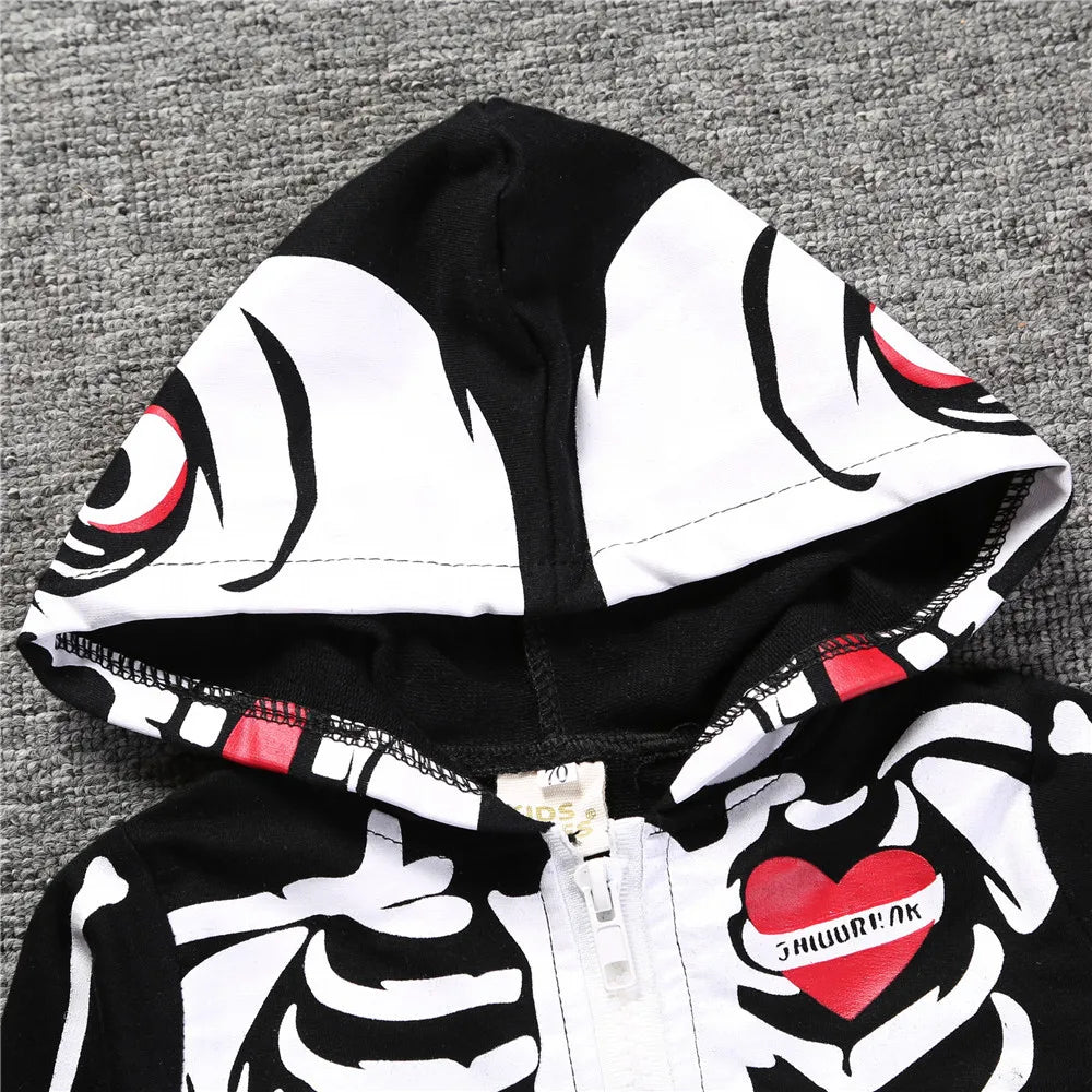 Umorden Baby Skeleton Costume Romper Outfit Hoodie Jumpsuit Infant Toddler Purim Halloween Fancy Dress