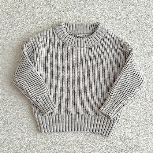 2025 New Spring Baby Girls Sweater Long Sleeved Solid Color Newborn Baby Girls Boys Knitted Pullover Tops 0-6Yrs Kids Sweater