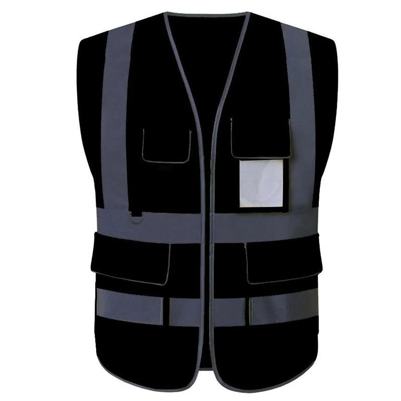 Size S-4XL Hi Vis Road Working Vest Outdoor Motorcycle Cycling  Waistcoat Clothing Workwear Jacket