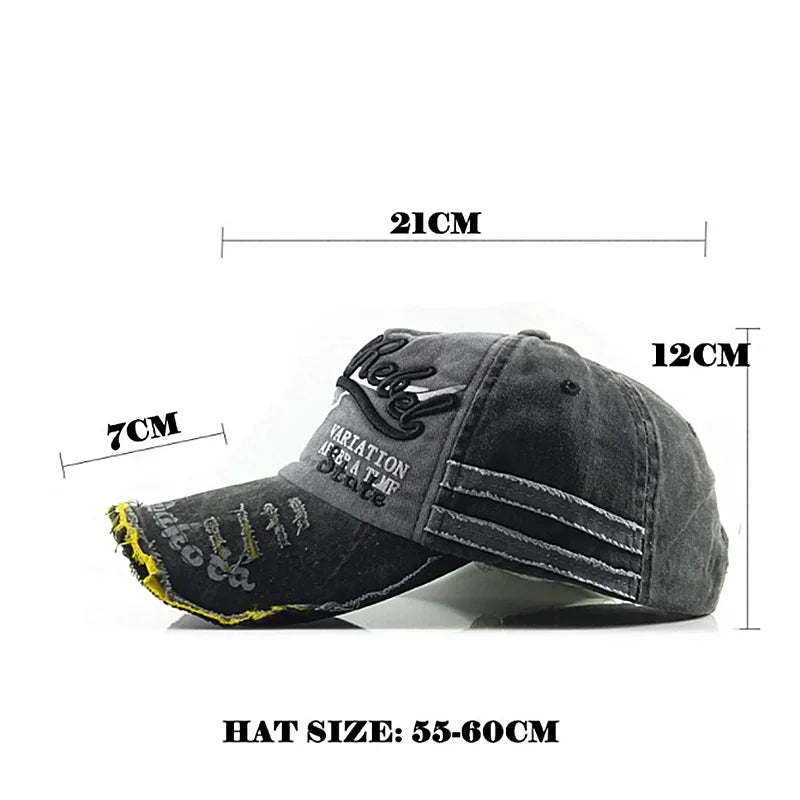 Practical Men Baseball Cap Women Retro Canvas Denim Letters Patchwork Vintage Unisex Snapback Hat Autumn Hip Hop Hats Summer