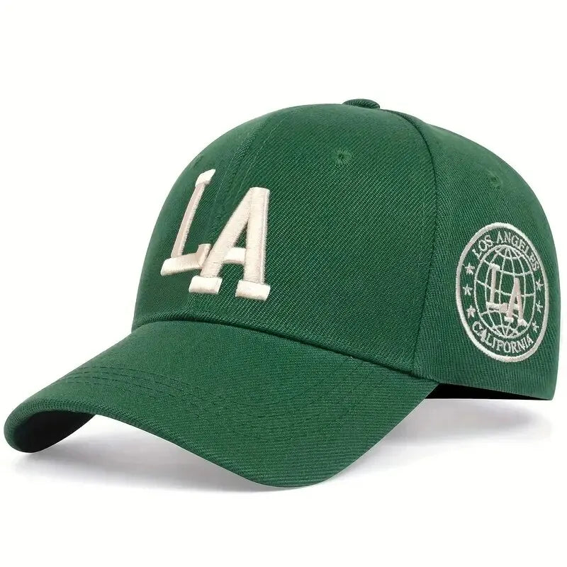 Unisex La Letter Embroidery Baseball Caps Spring and Autumn Outdoor Adjustable Casual Hats Sunscreen Hat