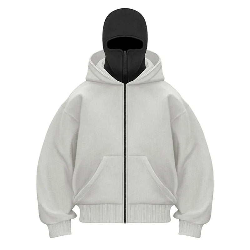 Plain Design Hooded Zip Up Sweatshirt for Men Women Autumn Winter Ins Style Couple Matching