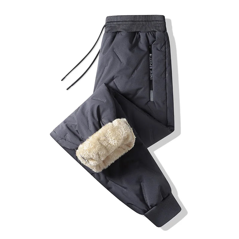 3 Pack Winter Men Plush Thick Fleece Waterproof Pants Windproof Casual Pants Warm Pants Lambswool Thermal Trousers Outerwear