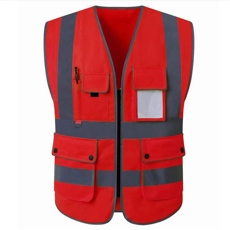 Size S-4XL Hi Vis Road Working Vest Outdoor Motorcycle Cycling  Waistcoat Clothing Workwear Jacket