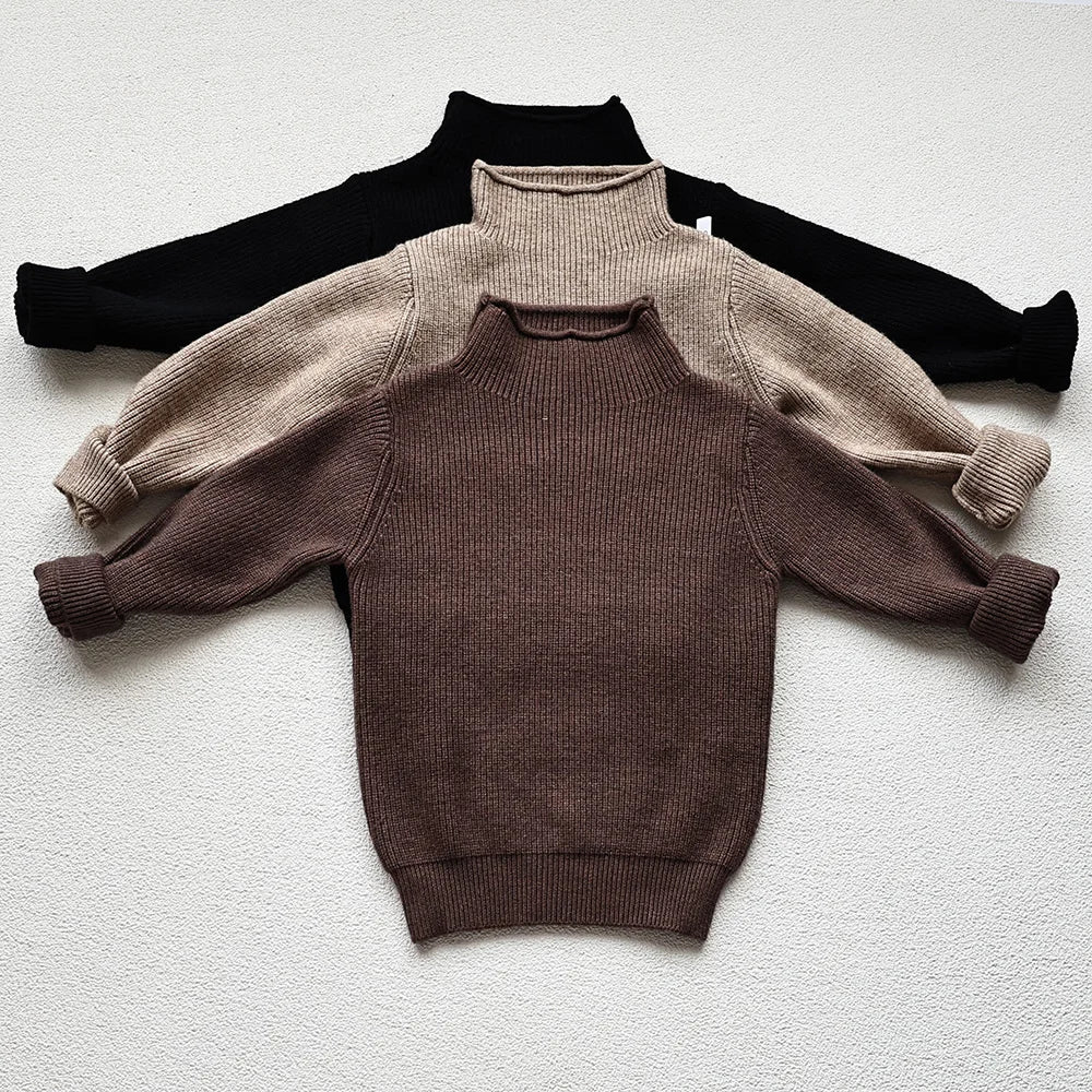 MILANCEL Autumn New Kids Sweaters Turtleneck Boys Pullover Boys Knitwear Girls Base Sweater