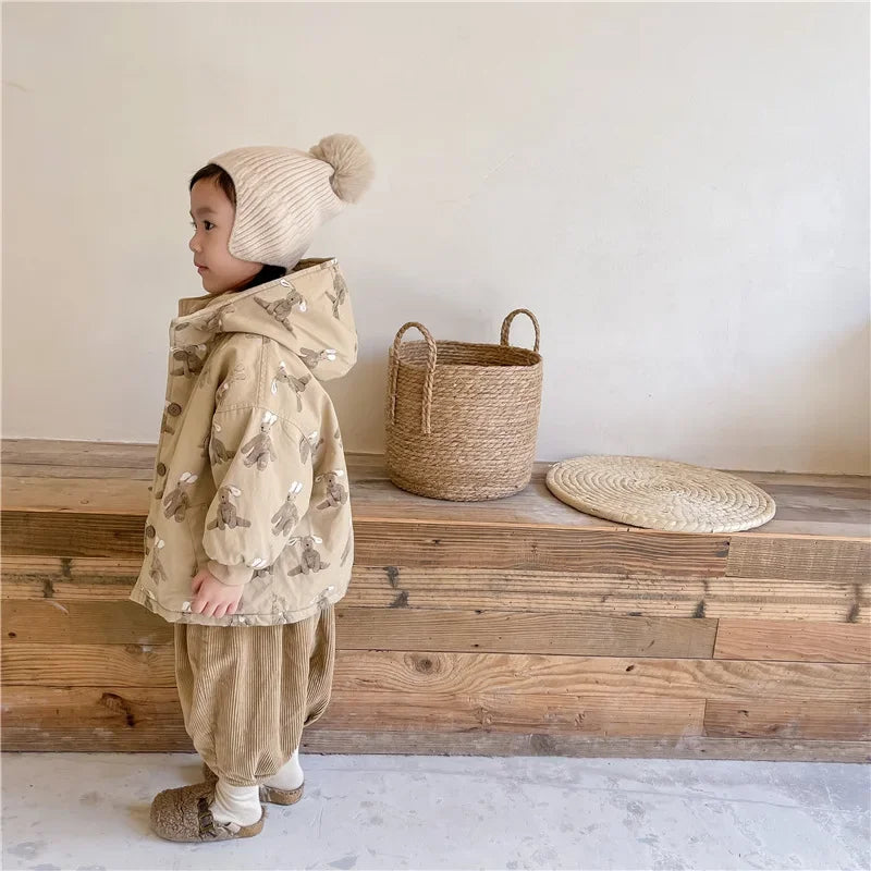 Children From 1 To 7 Years Outerwear Cartoon Kids Thick Padded Coat With Hood Korean Baby Clothing Girl Boy Jacket Warm Winter