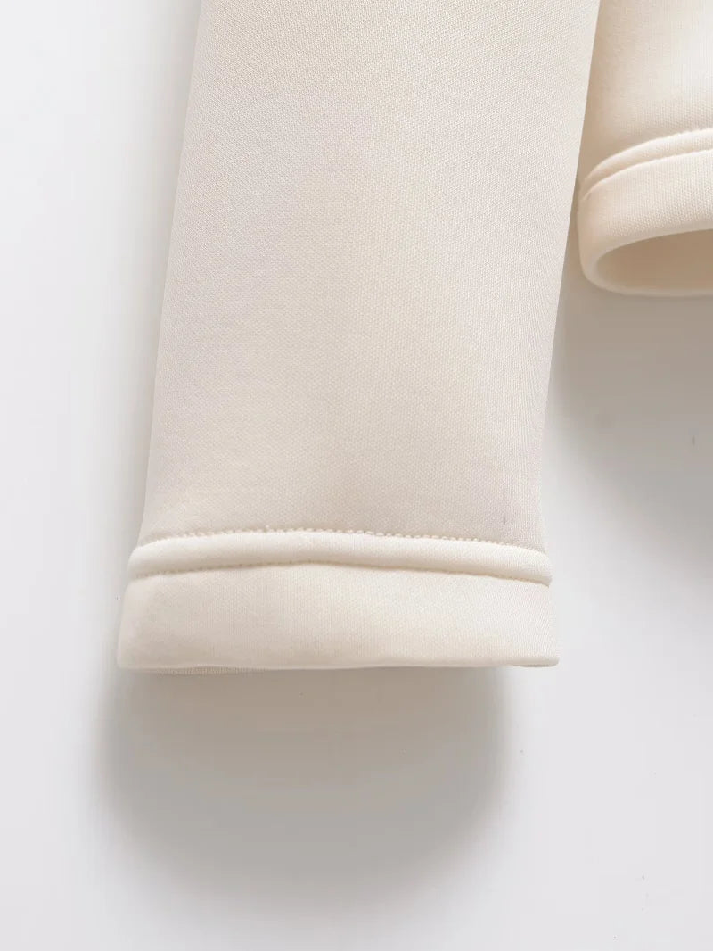 ETJ 2025 new  women's elegant fashion patchwork long sleeve standing collar hooded cotton jacket sport coat 8073227