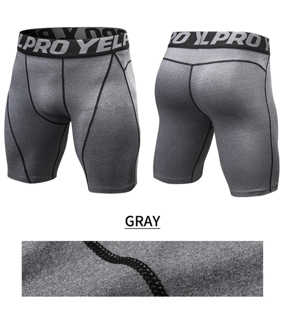 Men Fitness Compression Shorts Running Training Sport Shorts Tight Breathable Quick-drying Stretch Shorts Letter Belt Gym Shorts
