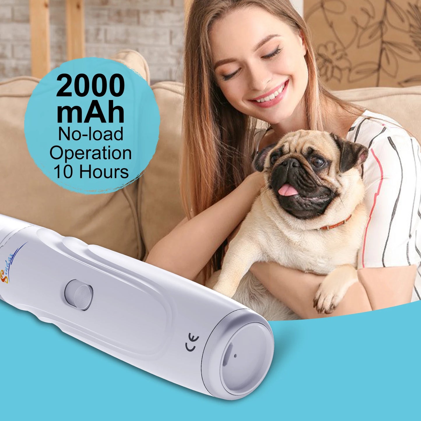 Dog Nail Grinder USB Rechargeable Electric Pet Nail Grinder & Trimmer Painless Lime For Dog Nails Quiet 2-Speed Pets Nail File
