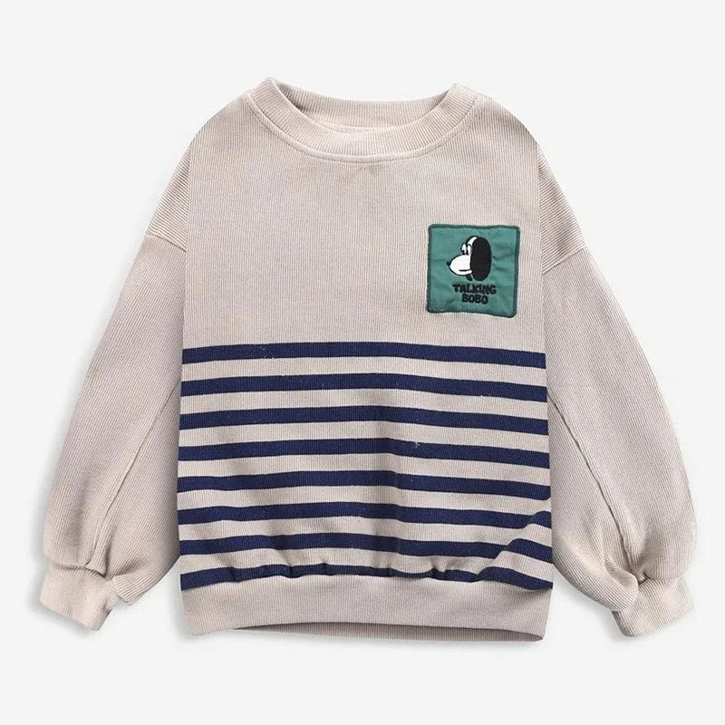 Korean INS 2024 Children's Autumn Winter Long Sleeve O-Neck Sweatshirt Cute Tops for Girls And Boys Baby Sweaters Kids Clothing