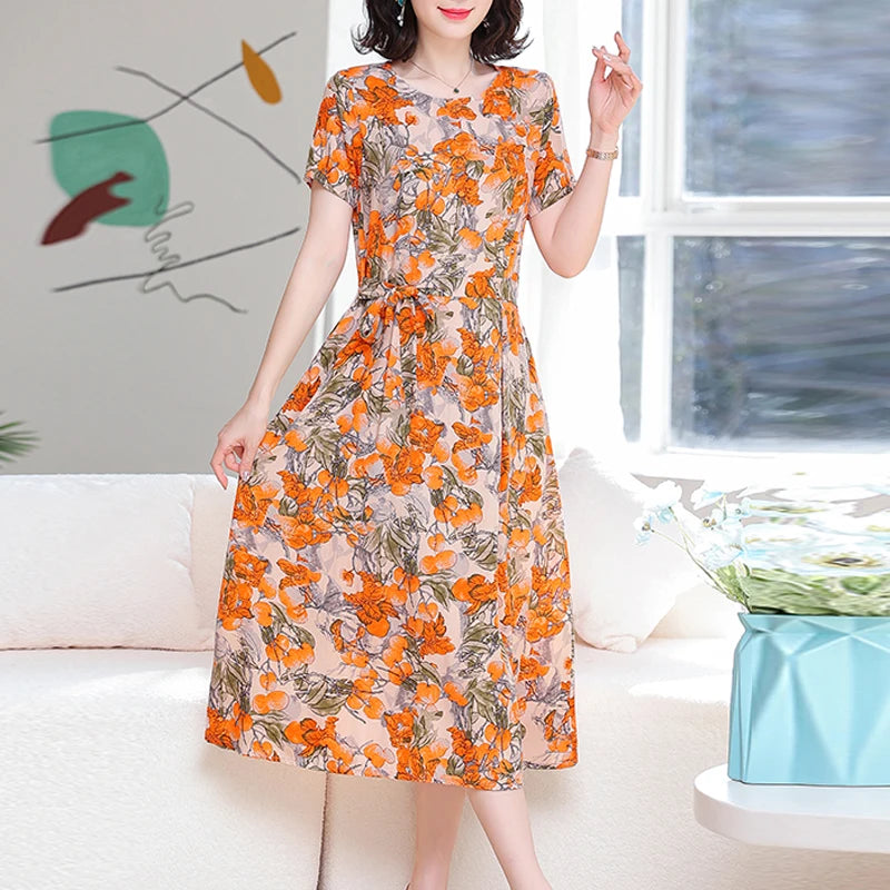 New Fashion Women Summer Dresses Hot Stylish O-Neck Print Floral Bohemian style Casual Loose sleeveless print Long Dress