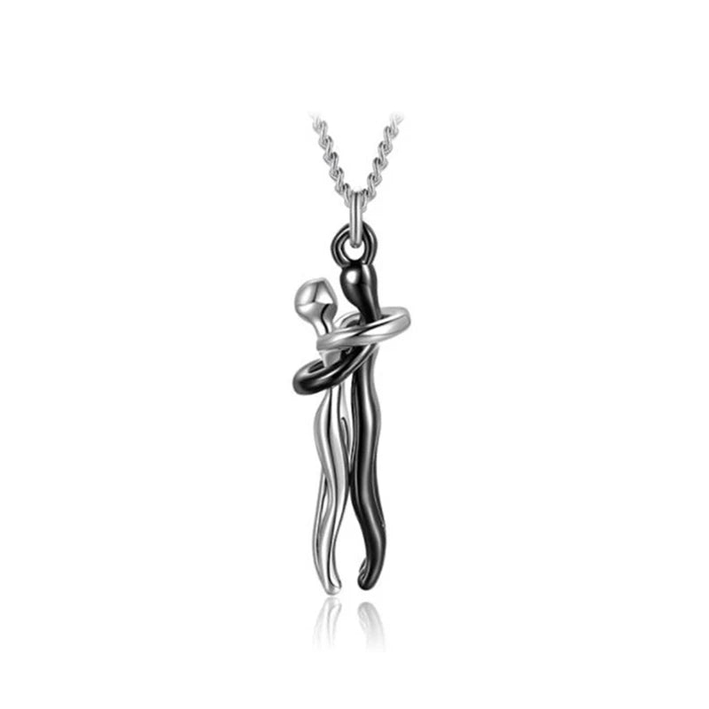 Exquisite Couple Hugging Pendant Necklace For Women Fashion Pendants For Couple Necklace Love Valentine's Day Jewelry