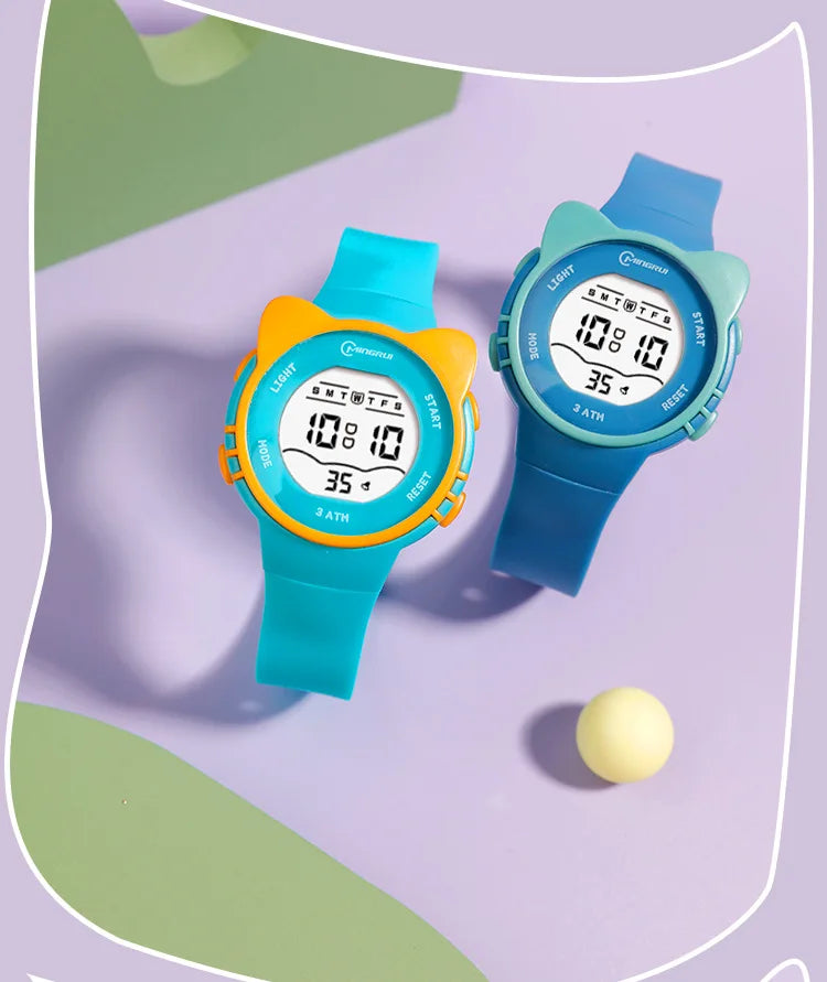 UTHAI C16 Girls And Boys Cute Meow Star Watches Kids Children's Junior High School Waterproof Alarm Clock Electronic Watch