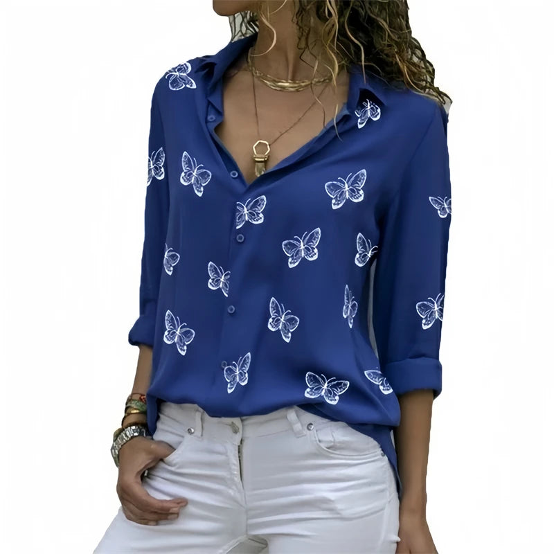 2024 new ladies shirt 9 color fashion women's Hawaiian shirt long -sleeved outdoor holiday beach clothing soft fabric