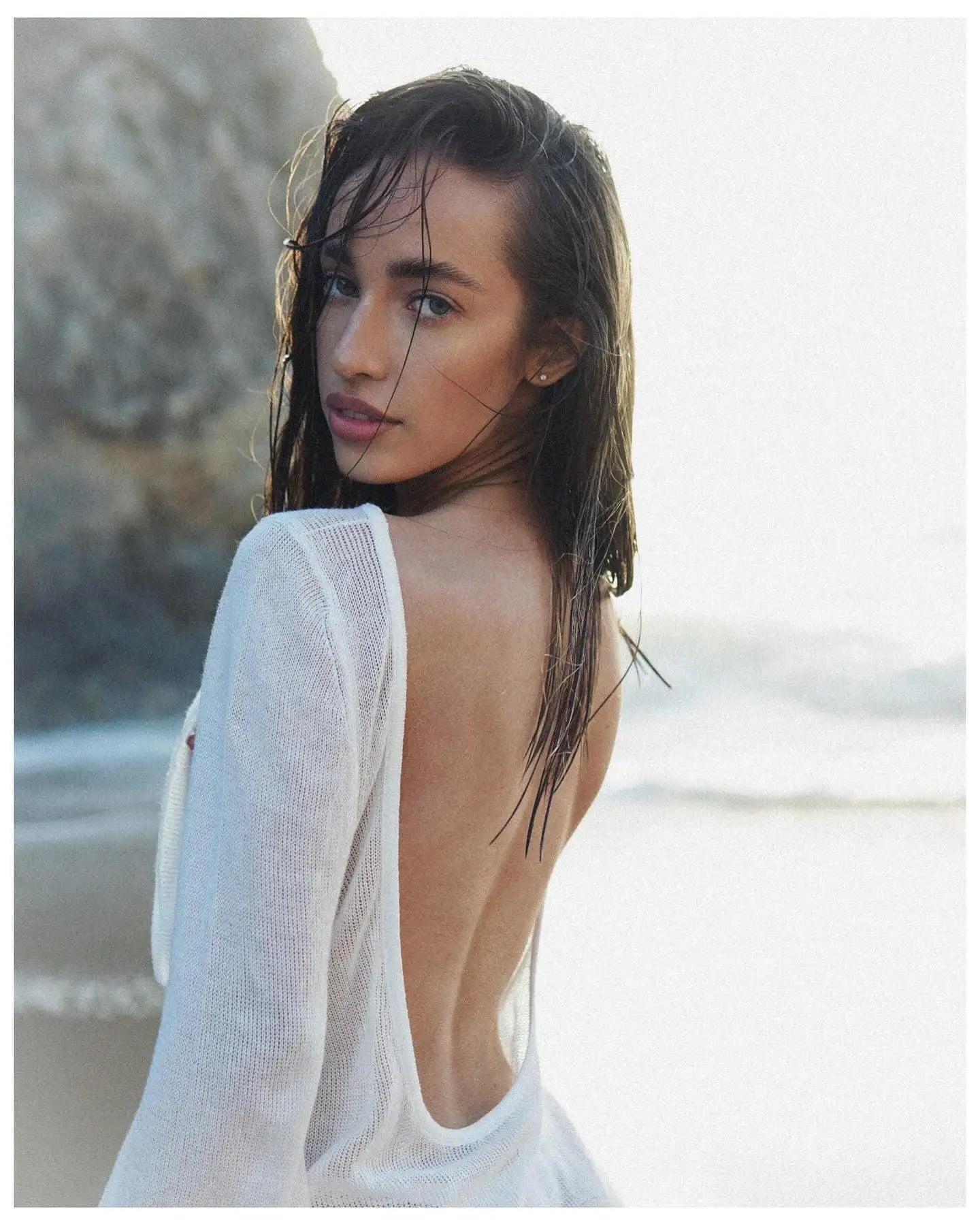Summer Seaside Women's Solid Knit Mini Dress 2025 Sexy Backless Bell Sleeve See Through Short Dress Beach Swimsuit Cover Up K98