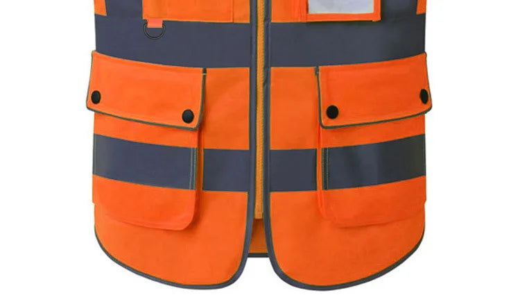 Size S-4XL Hi Vis Road Working Vest Outdoor Motorcycle Cycling  Waistcoat Clothing Workwear Jacket