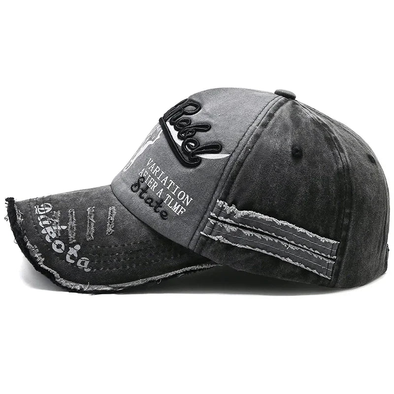 Practical Men Baseball Cap Women Retro Canvas Denim Letters Patchwork Vintage Unisex Snapback Hat Autumn Hip Hop Hats Summer
