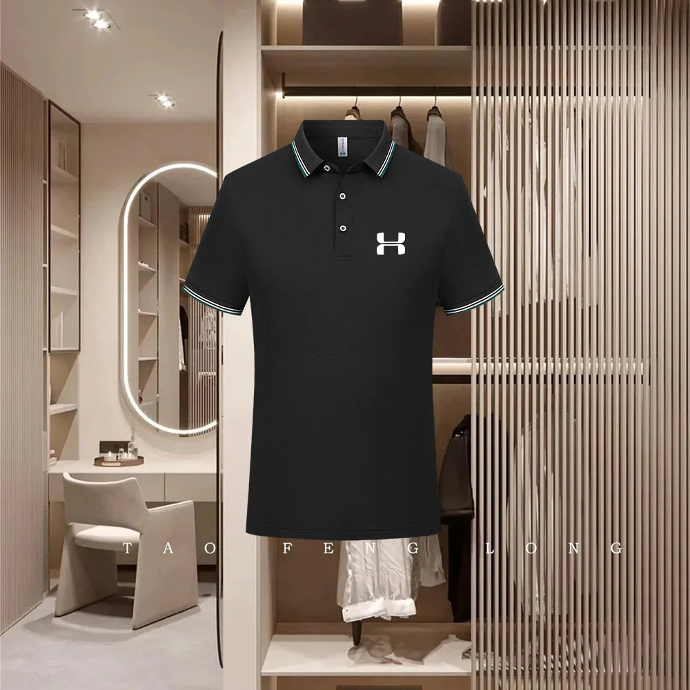 Golf Fashion Colorful Solid Color Collar Knitted Shirt Men's and Women's Casual 2026 Summer Short sleeved Top T-shirt