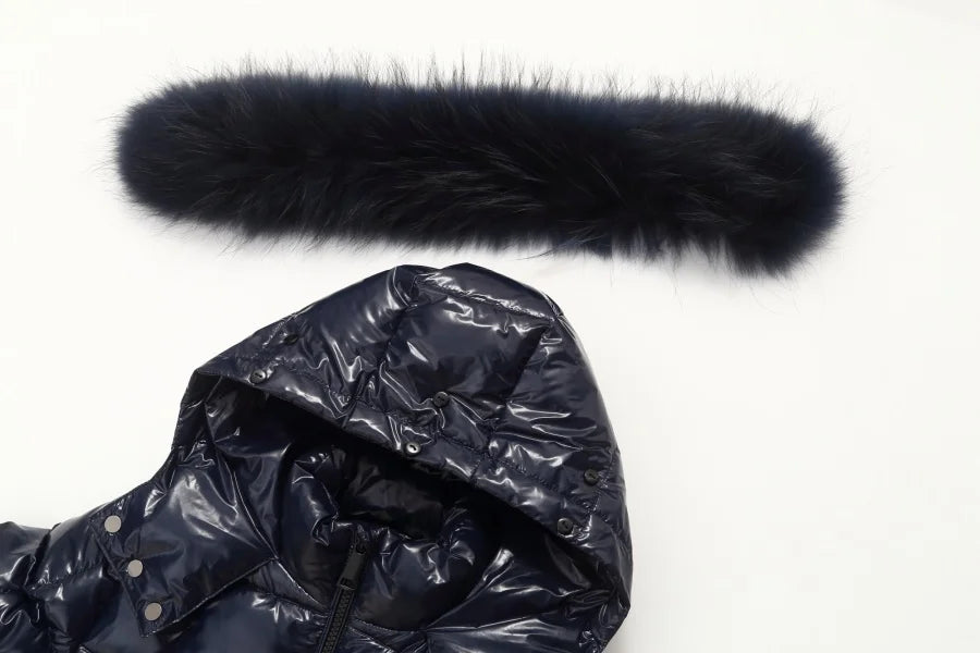 AP 2025 winter children coats waterproof shine fabric and filling  white duck down girls boys outerwear