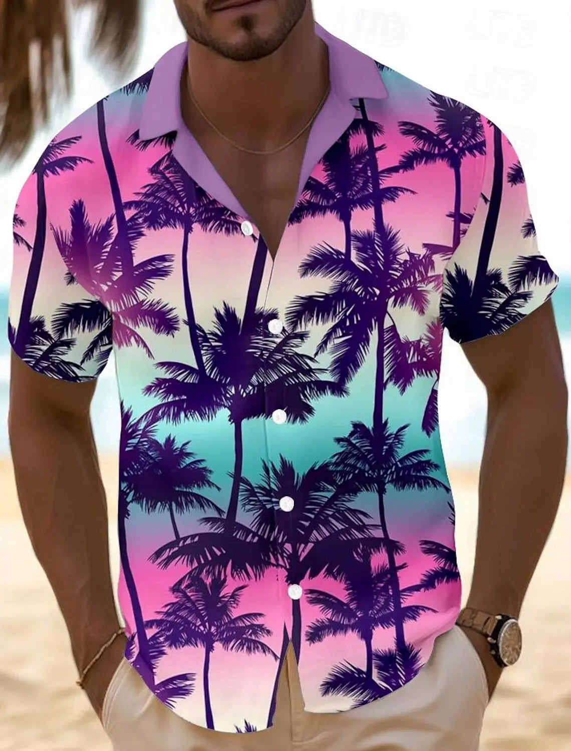 Pineapple Tropical Men's Shirt Summer Aloha Shirt Casual Holiday Summer Spring Turndown Short Sleeve Stretch Fabric Shirt