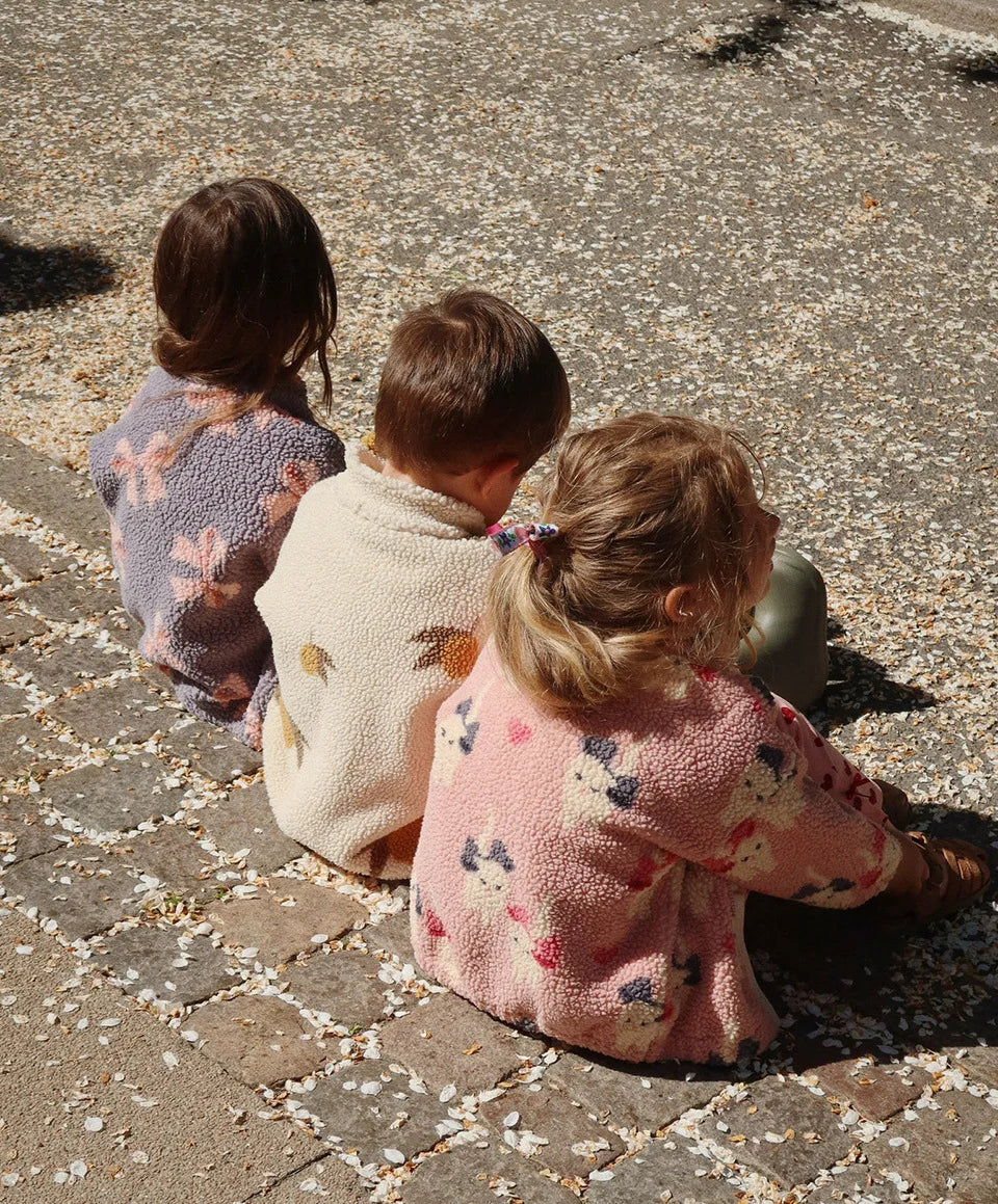 2025 KS Brand Winter Baby Girls Lambswool Jackets Kids Clothes Girls Cartoon Kitten Swan Beetle Outerwear Boys Striped Coat 1-9Y