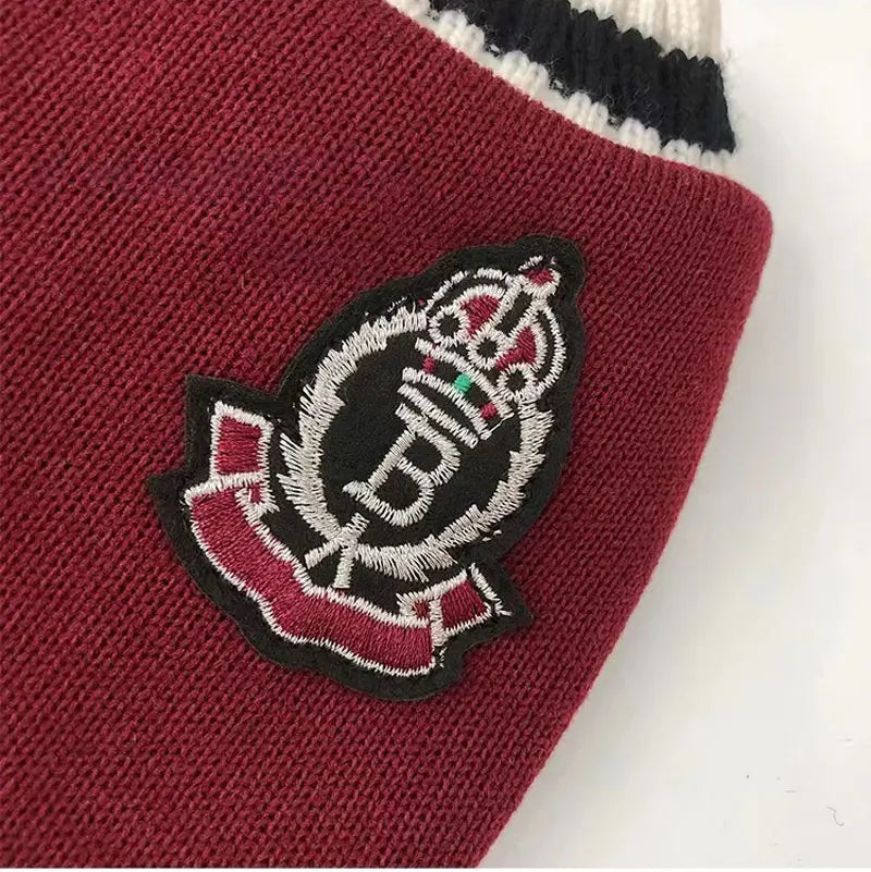 Winter Warm Pet Dog Sweater College Style V-neck Puppy Knitwear For Small Dogs Puppy Vest Clothes Kitty Jacket Outfits