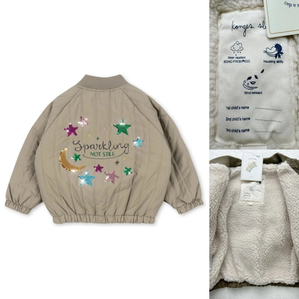 2025 KS Winter Baby Boys Cartoon Lambswool Jackets Kids Cotton Clothes Girls Jackets Outerwear Coats Boys Flight Suit Jackets