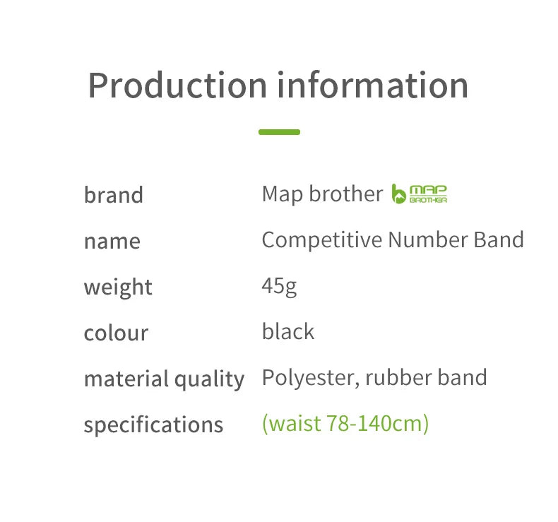 MAP BROTHER M3020 Unisex Triathlon Marathon Race Number Belt With Gel Holder Running Belt Cloth Belt Motor Running Outdoor Sport