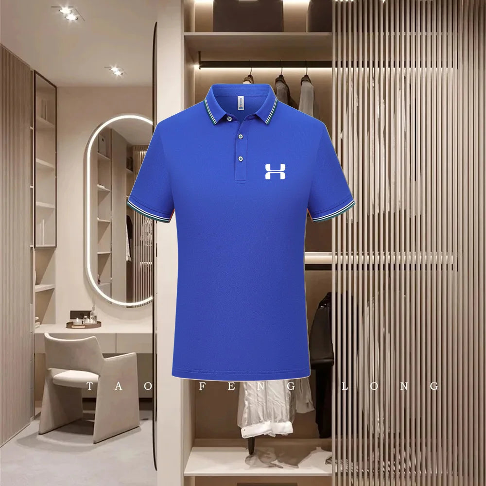 Golf Fashion Colorful Solid Color Collar Knitted Shirt Men's and Women's Casual 2026 Summer Short sleeved Top T-shirt