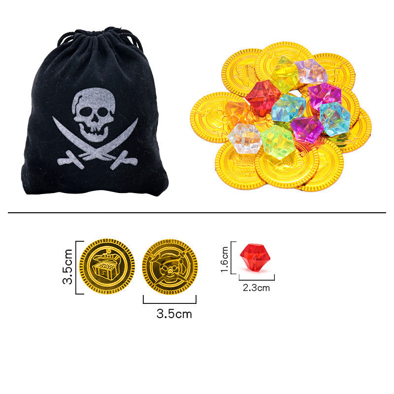 Kids Pirate Costume Captain Jack Pirate Toy Halloween Dress Up Set Kid Adventure Robbery Costume Toy Accessories Gift