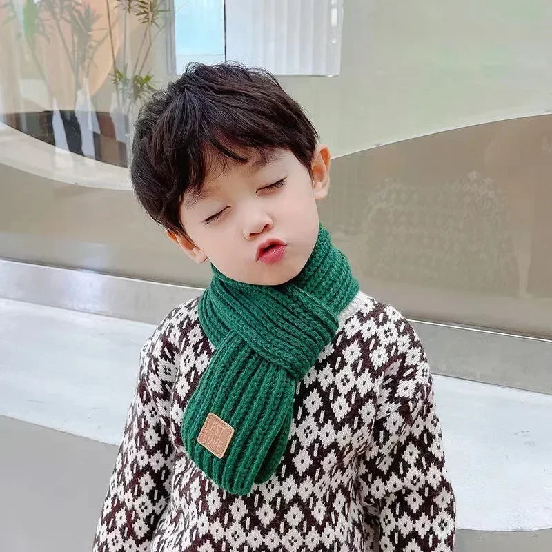Winter Knitted Scarf for Kids Boys Girls Neckerchief Outdoor Keep Warm Neck Warmer Scarf Soft Parent-child Children´s Scarves