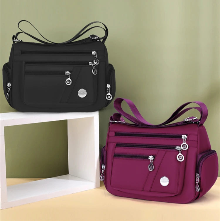 Bag Women's Large Capacity Shoulder Bag Waterproof and Wear Resistant Multi Pocket Commuter Leisure Outdoor Crossbody Bag