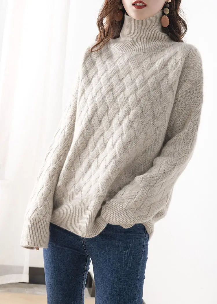 2024 New Women Loose Sweater Winter Casual Chic Cashmere Oversize Thick Sweater Pullovers Pullover Female Long Sleeve S-3XL