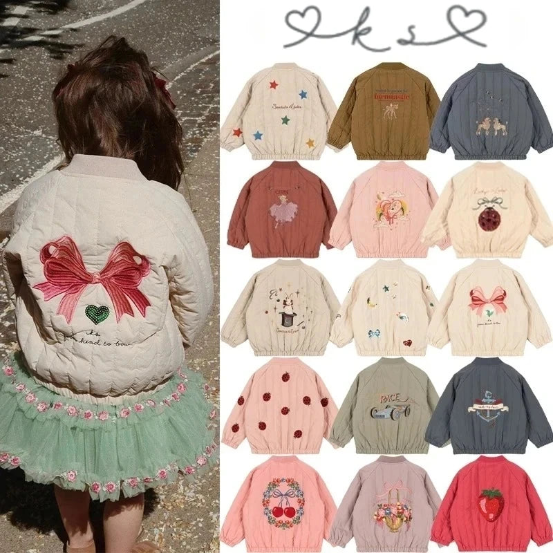 2025 KS Winter Baby Boys Cartoon Lambswool Jackets Kids Cotton Clothes Girls Jackets Outerwear Coats Boys Flight Suit Jackets