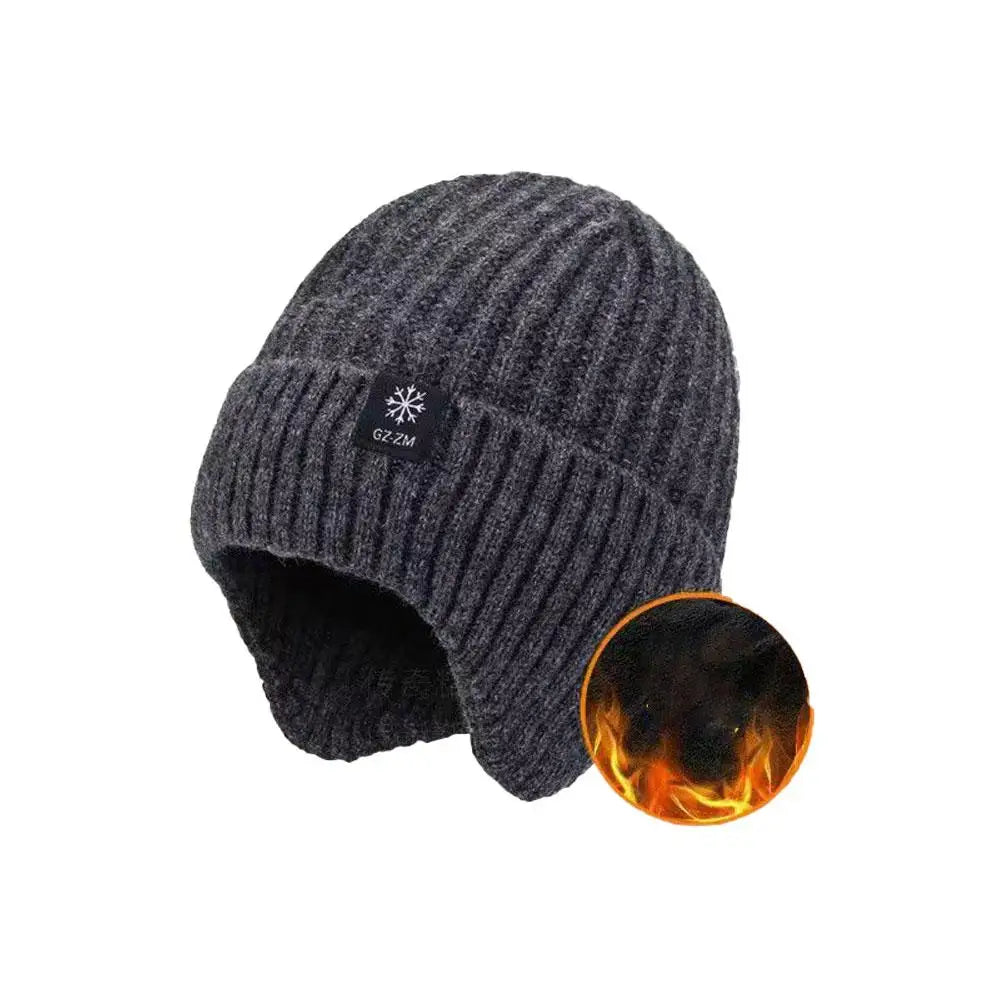 Male Winter Warm Hat Thickened Knitted Woolen Capprotect Ears For Middle-aged And Elderly People Father And Grandfather