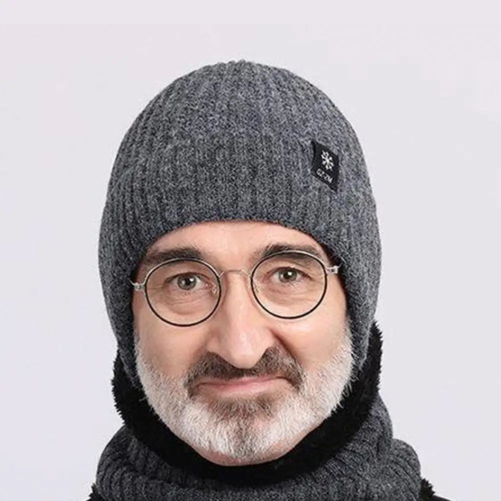 Male Winter Warm Hat Thickened Knitted Woolen Capprotect Ears For Middle-aged And Elderly People Father And Grandfather