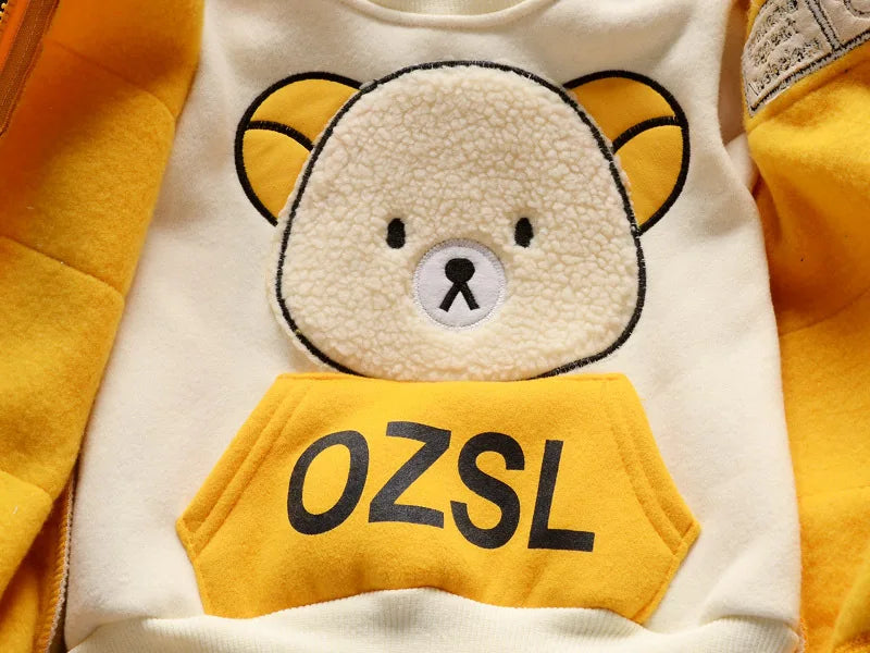 Baby Winter Clothing Suits Christmas Costume 2026 New Plush Warm Children Outerwear Pants 3PCS Fashion Boys Girls Kids Clothes