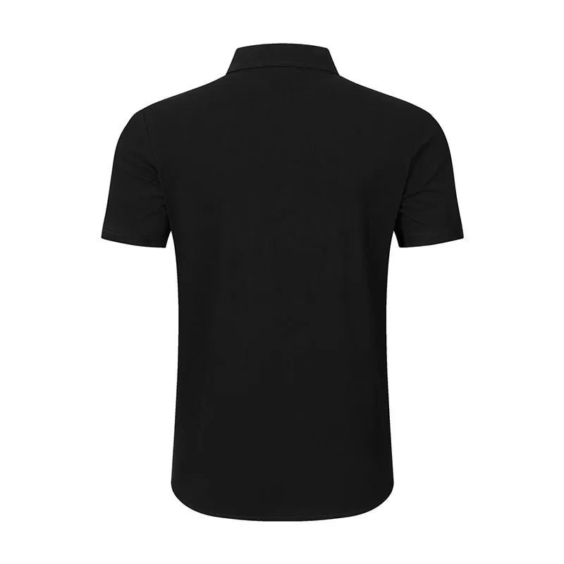 Men's Casual Linen Blend Shirt Short Sleeve Turn Down Collar Button Up Lightweight Breathable Beach Tunic Tops