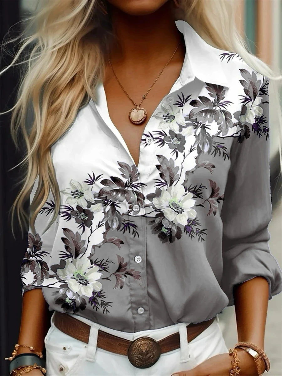 Women's shirt fashion shirt 3D printing high-definition pattern long-sleeved shirt daily casual shirt xs-6xl soft fabric