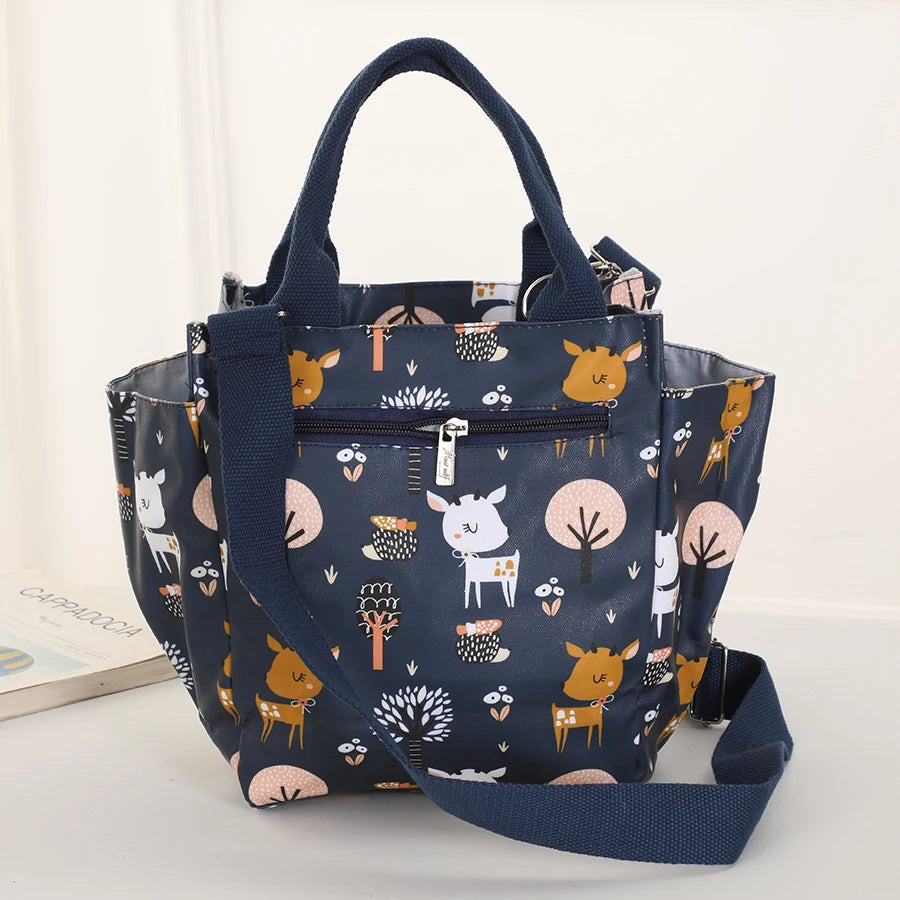 Ms. waterproof crossbody bag fashion large capacity hand carry lunch bag portable zipper bag out shopping shoulder bag