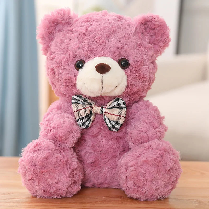 25/35CM Kawaii Teddy Bear Plush Pillow Toys Lovely Bow-Knot Bears Toys Stuffed Soft Animal Dolls Xmas Valentine Gift