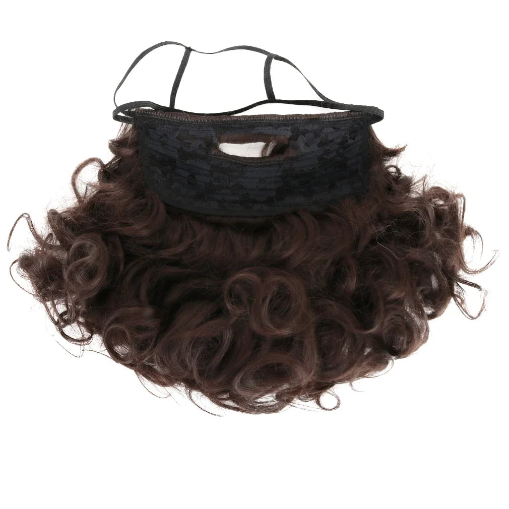 Man Hair Accessory  Brown Jesus Wig and Beard Set-Adult Curly  Heat Resist Cosplay Costume Party Halloween Christmas