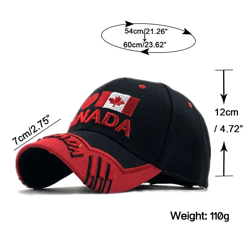 New Colors Contrast Canada Embroidered Baseball Cap For Men Women High Quality Snapback Hat Dad Hats Fishing Cap Bone Gorra